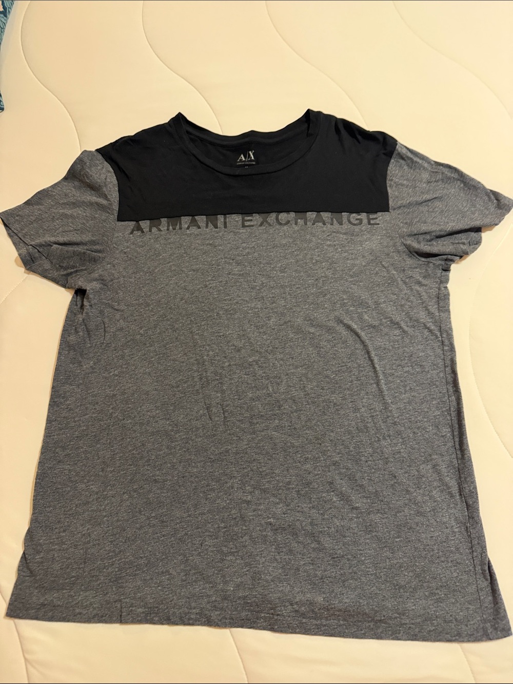Armani Exchange Black & Gray Short-Sleeve Logo Tee